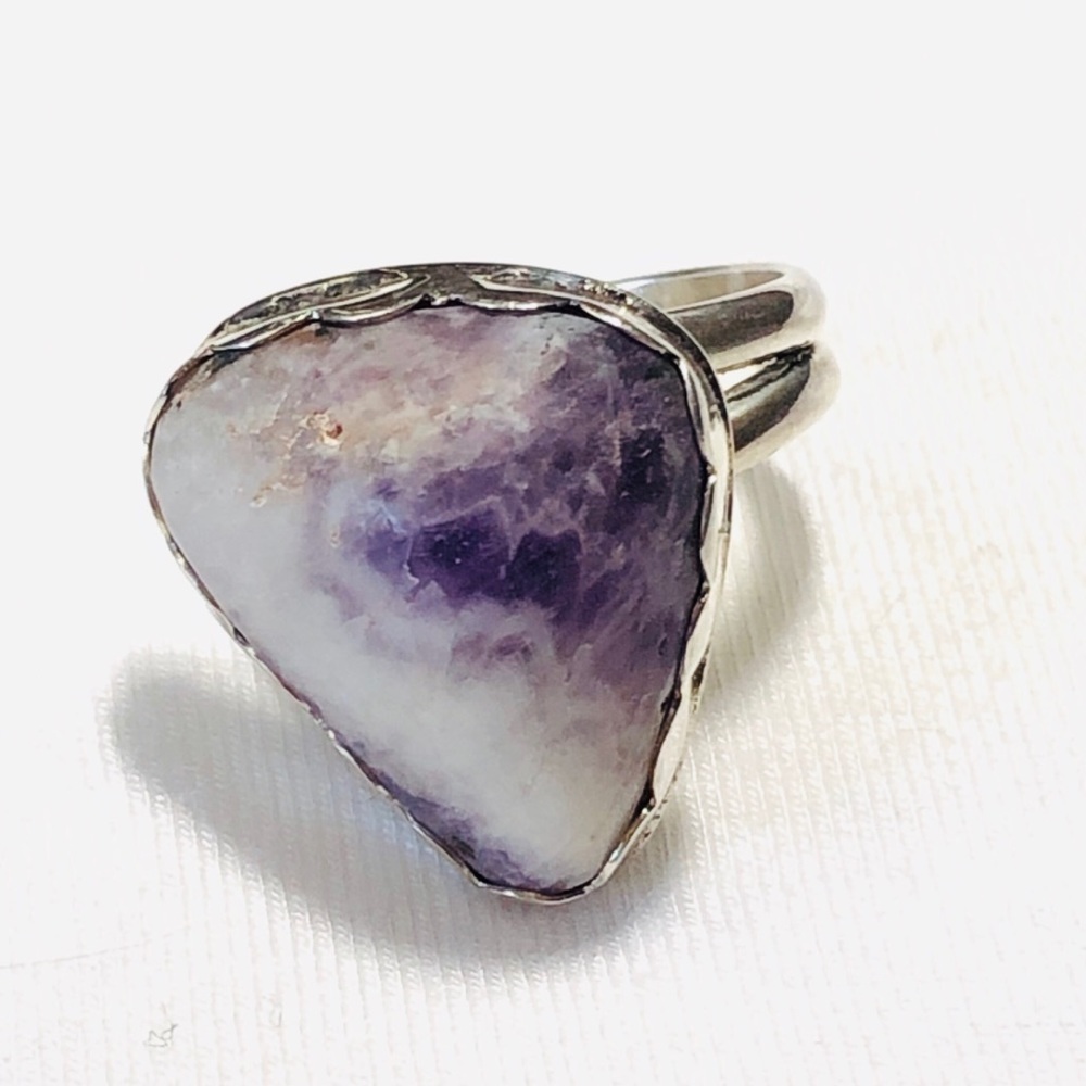 Handcrafted Sterling Silver Natural Amethyst Ring
